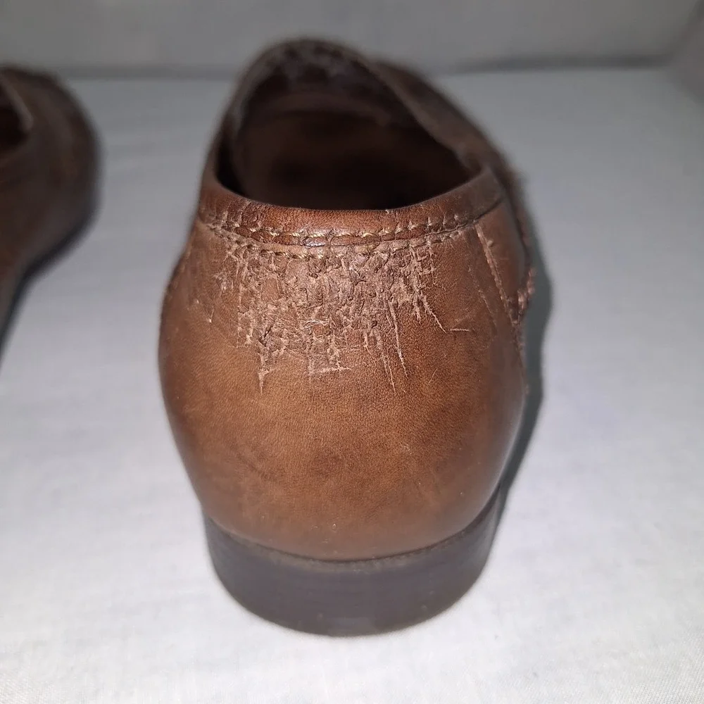 GIORGIO BRUTINI MENS SHOE 9 M WOVEN BARTELL‎ KILTED TASSEL LOAFER NWOB BROWN